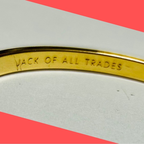 Kate Spade Orange/Coral Enamel "Jack Of All Trades" Bangle Bracelet Gold Tone - Picture 3 of 6